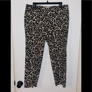 LOFT Ann Taylor Leopard Cropped Marisa Pants